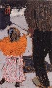 Orange girl clothes Edouard Vuillard